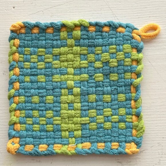 Handwoven Cotton Potholder - Picture 2 of 2